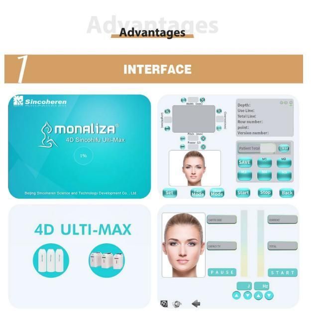 Hifu Smas Face Lifting Second Generation 5D 9d Hifu 4D Skin Tightening V Max Body Contouring Device