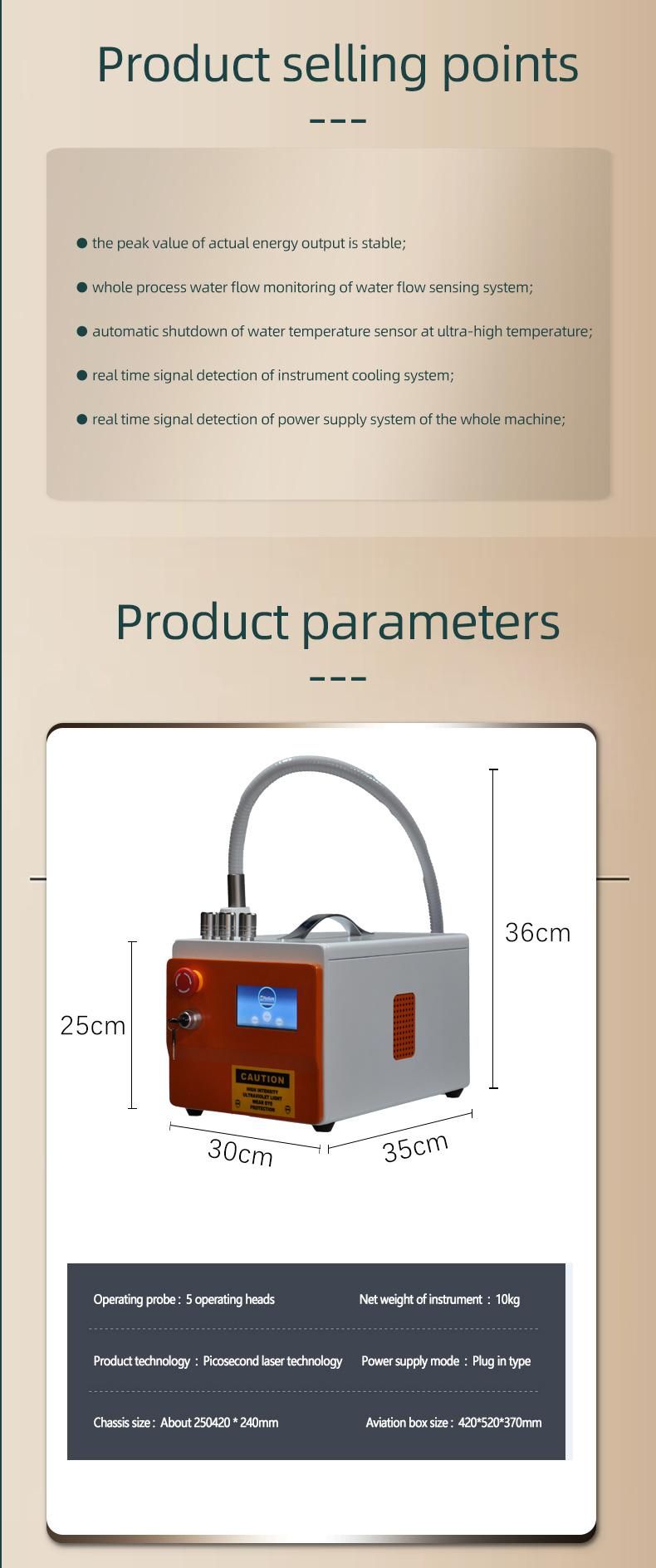 Portable Pico Laser /Picosecond YAG Laser Machine/Pico Laser Tattoo Removal Machines