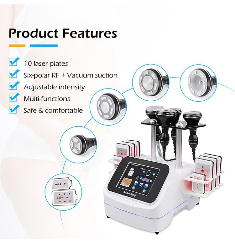 6 in 1 40K Cavitation Lipo Laser Bio Vacuum RF Slimming Machine