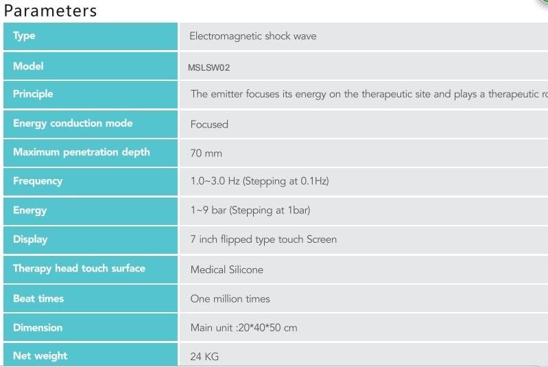 Electromagnetic Extracorporeal Shockwave Therapy Machine for Hospital Use