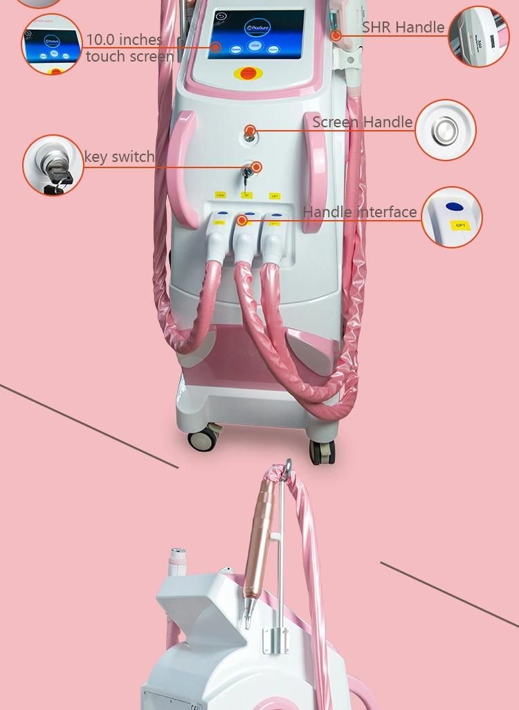 IPL+RF+E Light+Picosecond Laser Skin Rejuvenation Tattoo Beauty Machine