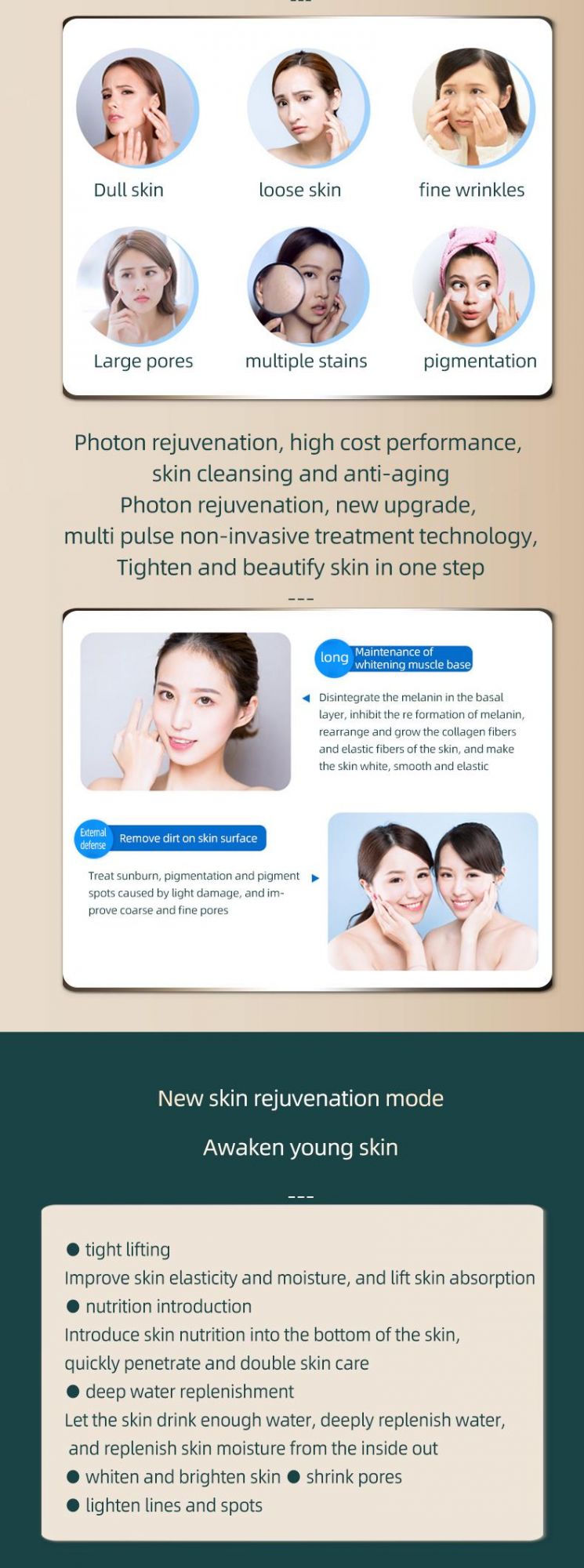 New Technology Dpl Opt Hair Removal and Skin Rejuvenation Comprehensive Instrument for Beauty Salons to Solve Skin Problems
