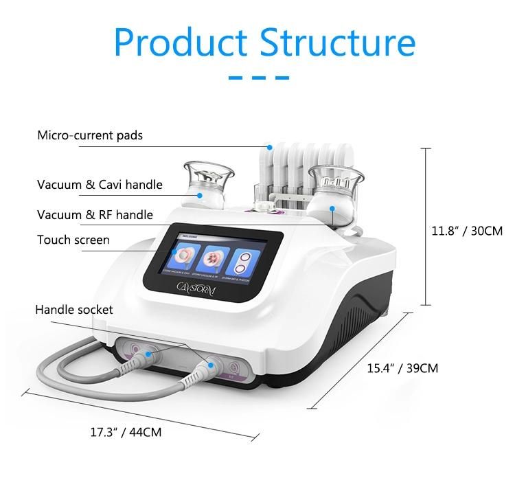 5 in 1 Professional 40K Ultrasonic Cavitation Machine Vacuum RF Cavitation 3.0 Microcurrent Beauty Slimming Machine