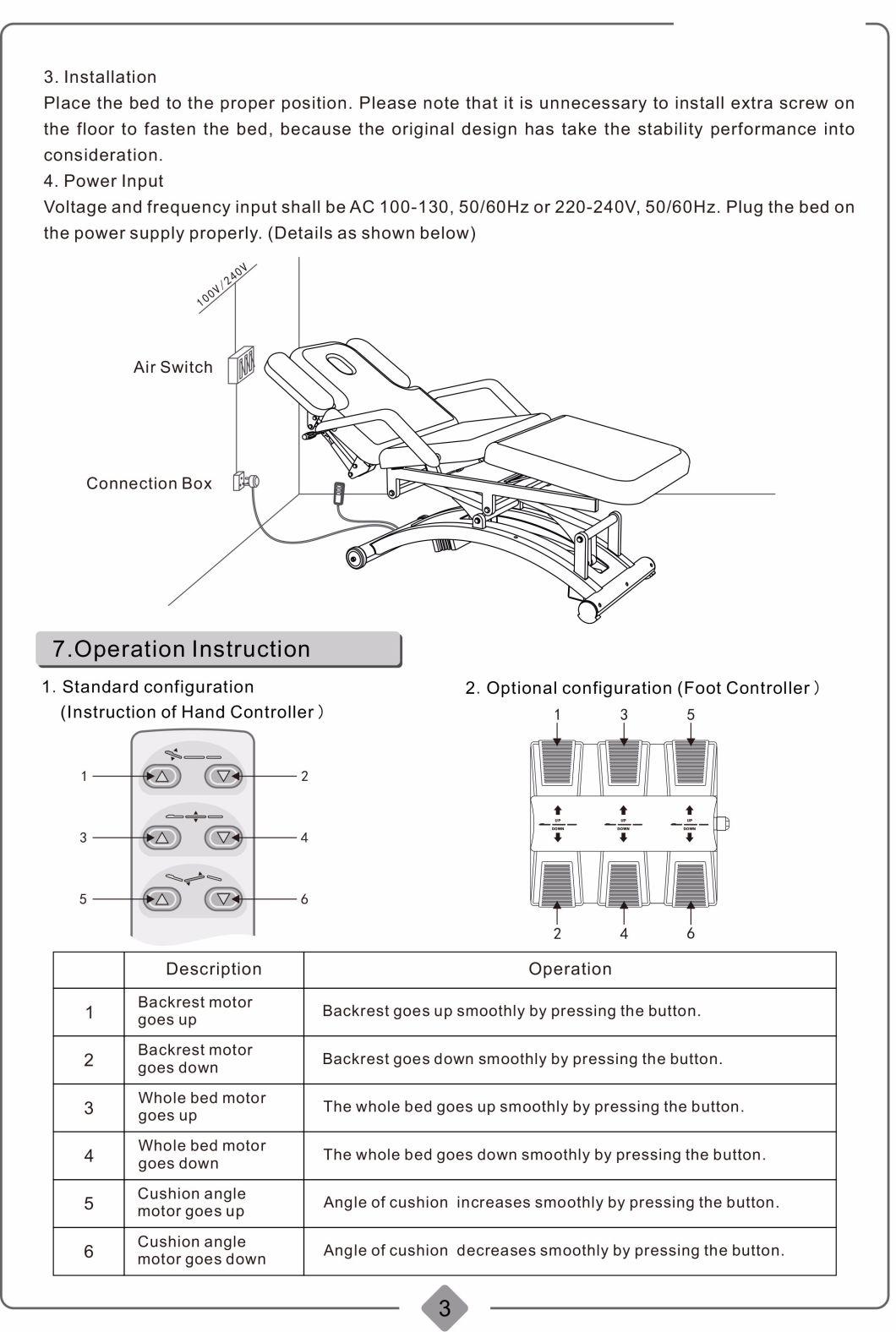 Rh-2241c Best Selling Electric Lift Beauty Bed for Beauty Salon