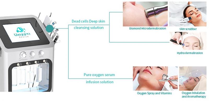 Vertical Type 9 in 1 Jet Peel Deep Cleaning Skin Rejuvenation Machine High Pressure Injection Oxygen Therapy