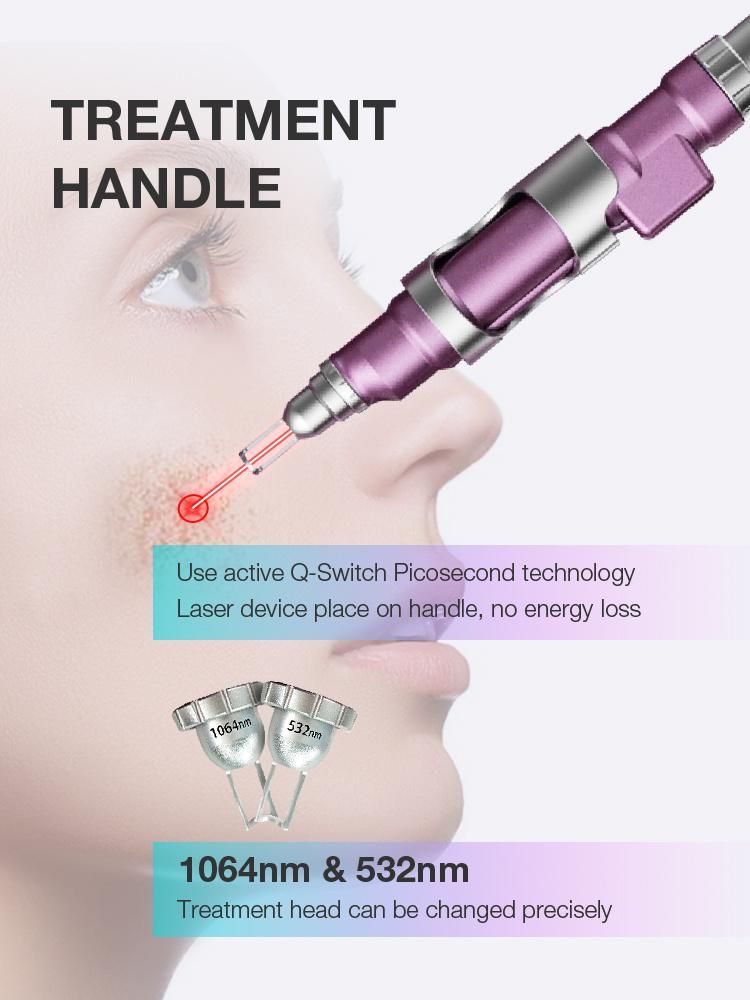 Q Swiched ND YAG Laser 1064 532 Nm Tattoo Removal