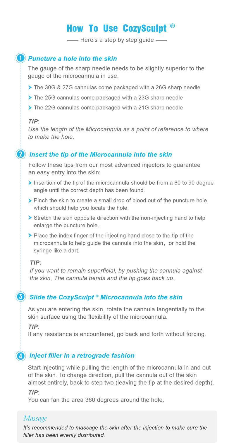 Cozysculpt Safety High Quality 27g 50mm Cannula Disposable Microcannula for Sale