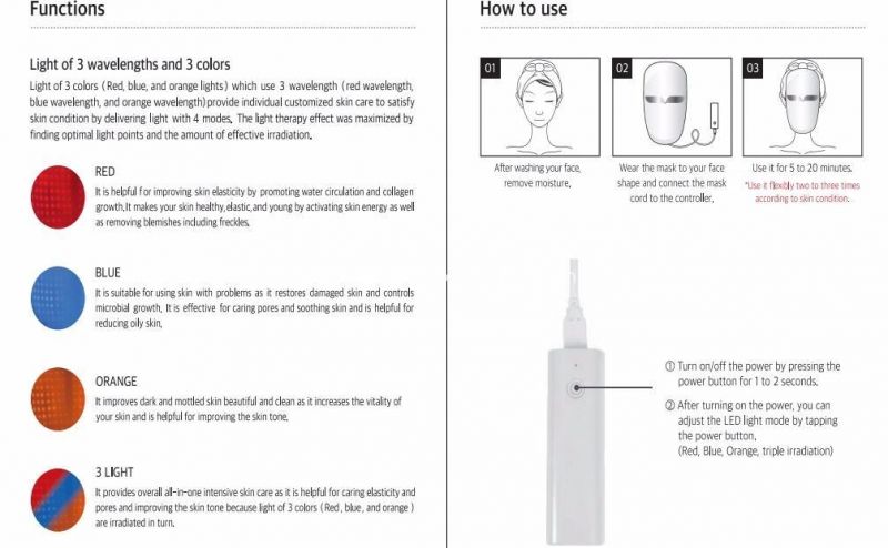 2022 LED Face Mask LED Mask Multi-Functional PDT LED Light Face Mask for Healthy Skin Rejuvenation 3 Infrared Colors