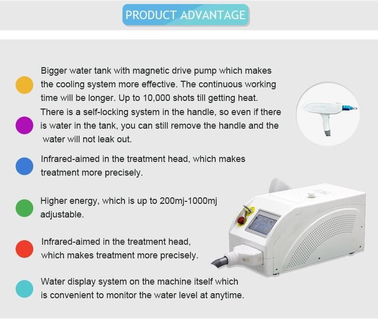 Factory Price ND YAG Laser Tattoo Eyebrow Tattoo Removal Skin Rejuvenation Black Doll Removal Device