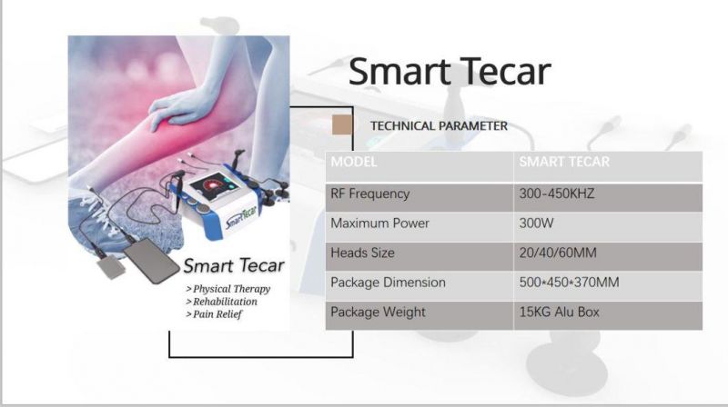 300W Radio Frequency RF Ret Cet Tecar Therapy Device Beaty Equipment