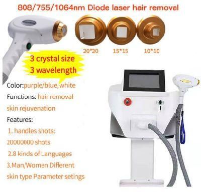 Professional Permanent Hair Removal Painfree 808nm 1064nm 755nm Diode Laser Machine Factory Price