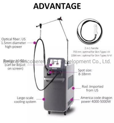 Hot Sale Long Pulse ND YAG 1064nm Laser Hair Removal 755nm Alexandrite Laser