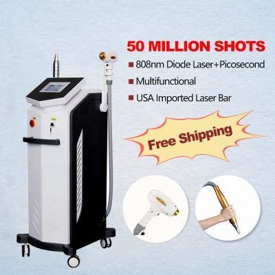 ND YAG 1064 Nm Laser Tattoo Removal and Hair Removal 2 in 1808nm Diode Laser Beauty Machine