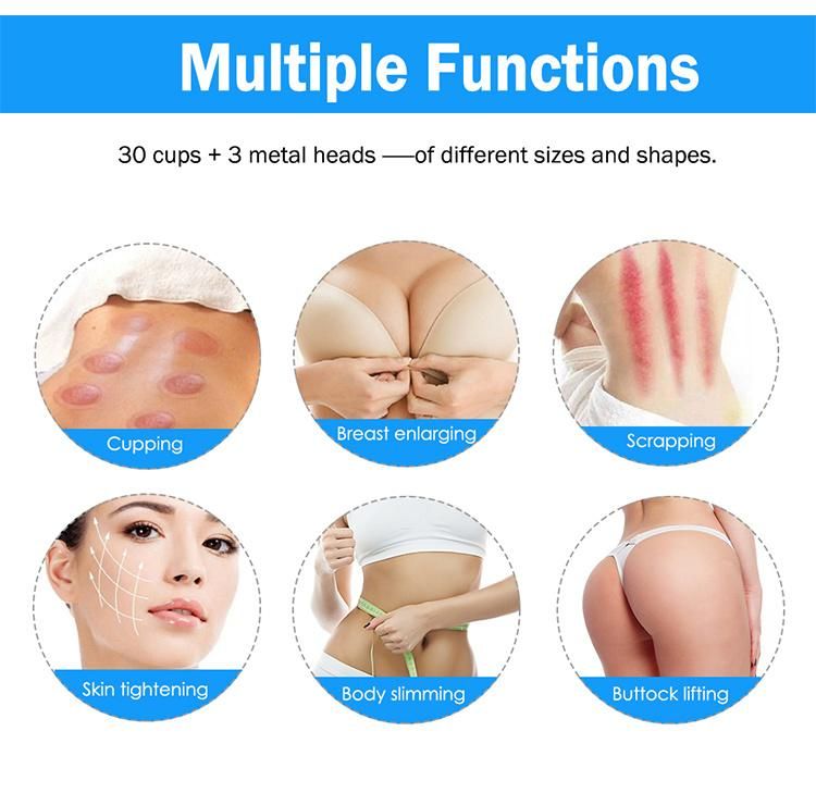 30PCS Suction Cup Vacuum Therapy Butt Lifting Breast Enlargement Machine