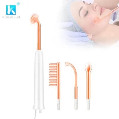 4 Tubes Handheld Skin Therapy Beauty Portable High Frequency Wand Facial Machine
