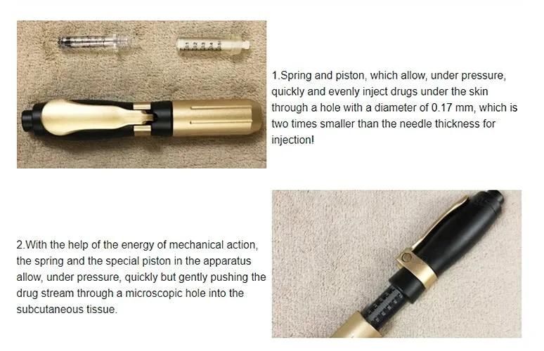 High Quality Ce professional Gold&Black Hyaluronic Injection Pen Two Head 0.3ml&0.5ml 2 in 1