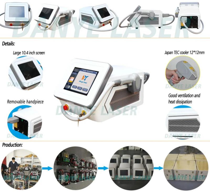 Portable Germany Laser Hair Removal Device for Hospitals Medical 600W Triple Wave 755 808 1064