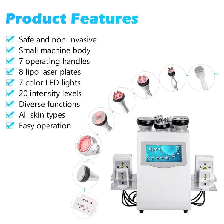 2022 New Arrival Small Size 9 in 1 Lipo Laser RF Cavitation Body Slimming Machine