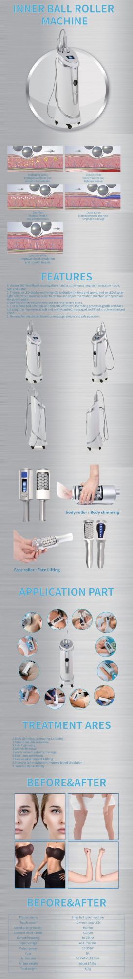 2022 Vacuum Roller Massage Machine Cativation Slimming Machine Inner Ball Roller Machine