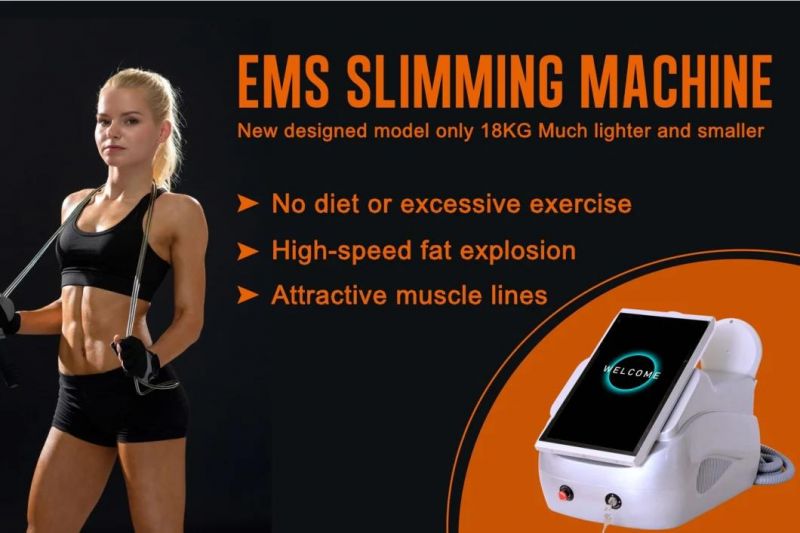 Portable Tesla EMS Muscle Stimulator Beauty Slimming Cellulite Emslim Body Sculpting Lose Weight Fat Burning Liposuction Machine 4 Handle Beauty Salon Equipment