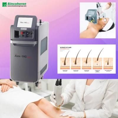 Sincoheren Alex Max PRO Alexandrite Laser Hair Removal 755 1064nm Long Pulse Laser Hair Removal Vascular Removal