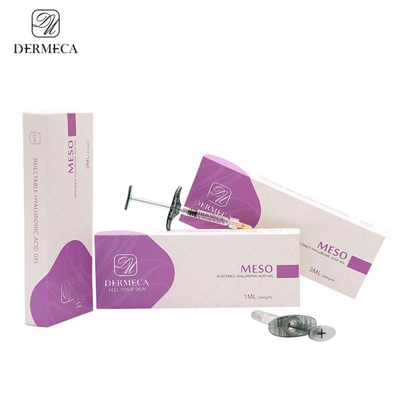 Manufacturer Dermeca Non Crosslinked Lubricating Hyaluronic Injectable Dermal Filler on Lips Hyaluron Filler Meso Serum 2ml Hyaluronic Acid Gel for Mesotherapy