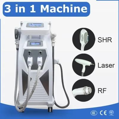 3 in 1 Multifunctional Beauty Salon Use ND YAG Laser +RF +Shr Elight IPL Hair Removal Machine with Double Screen