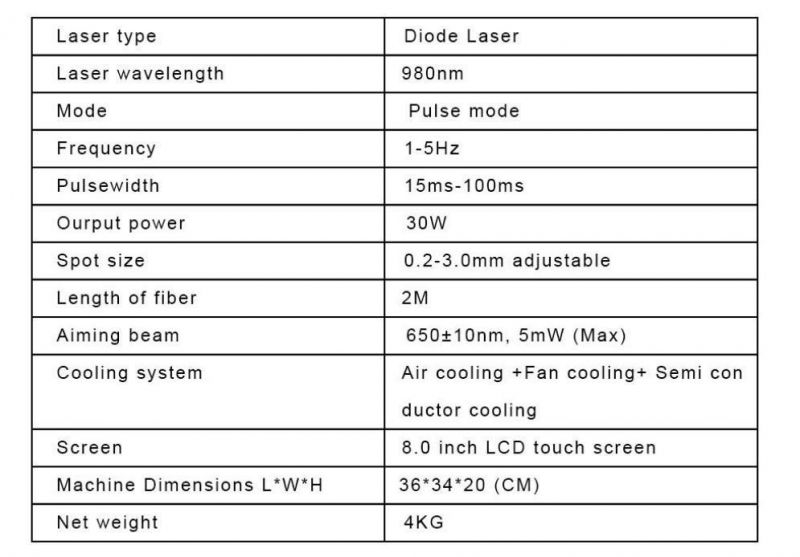 980nm Diode Laser Spider Veins Removal Machine