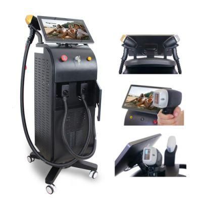 Soprano Ice Platinum Shr Stack Hr Sr Vertical 2 Handles Beauty Salon Professional Permanent Laser Hair Removal Machine