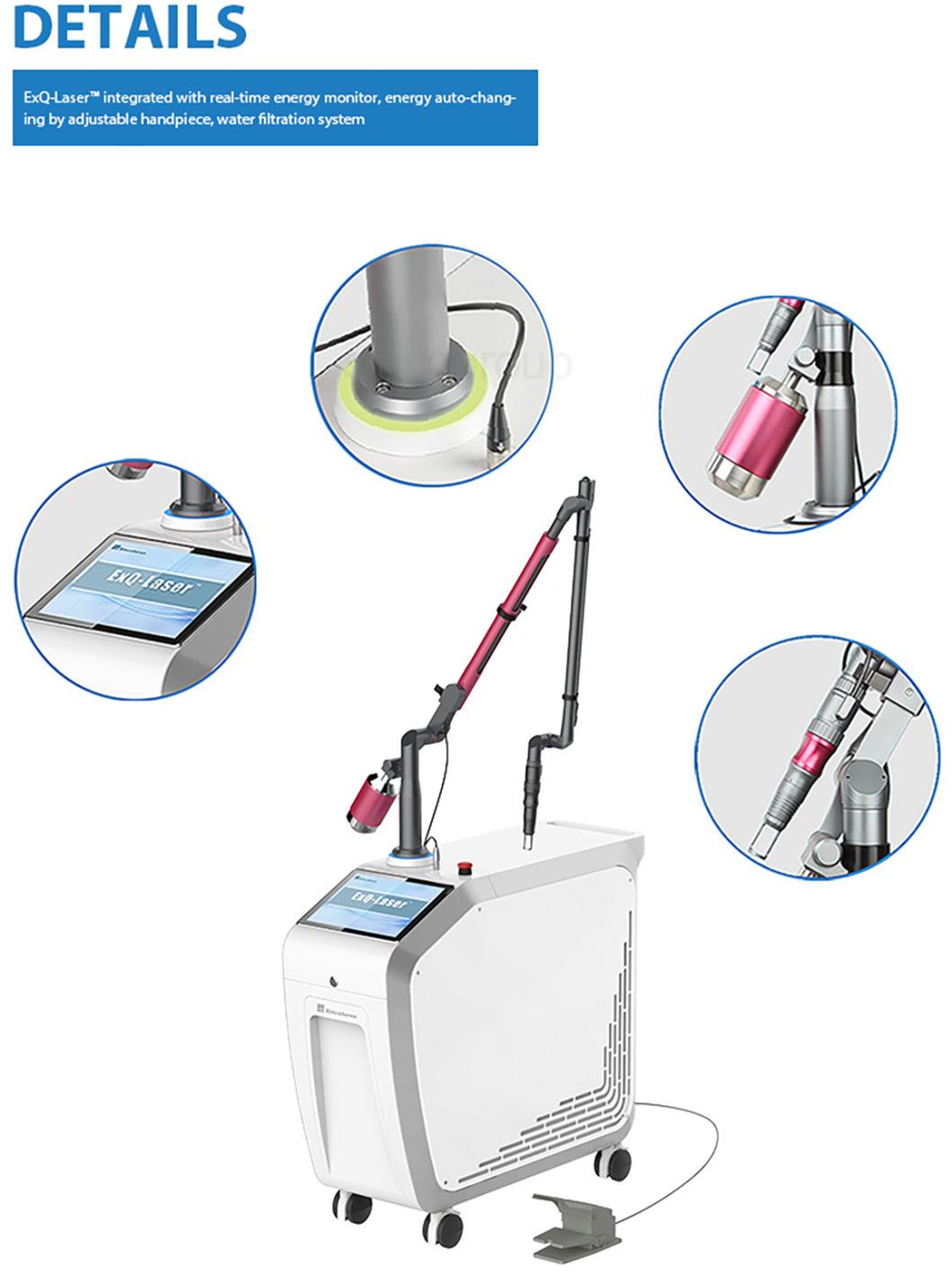 Laser Tattoo Removal Machine Uses The Blasting Effect of Laser. The Laser Effectively Penetrates The Epidermis and Can Reach The Pigment Clusters in The Dermis