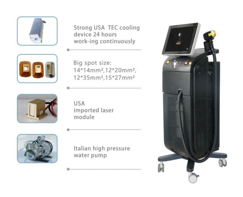 Alma Soprano Ice Platinum Laser Diode Hair Removal / 755 808 1064 Diode Laser Hair Removal Machine / Laser Diode Laser Machine Prices