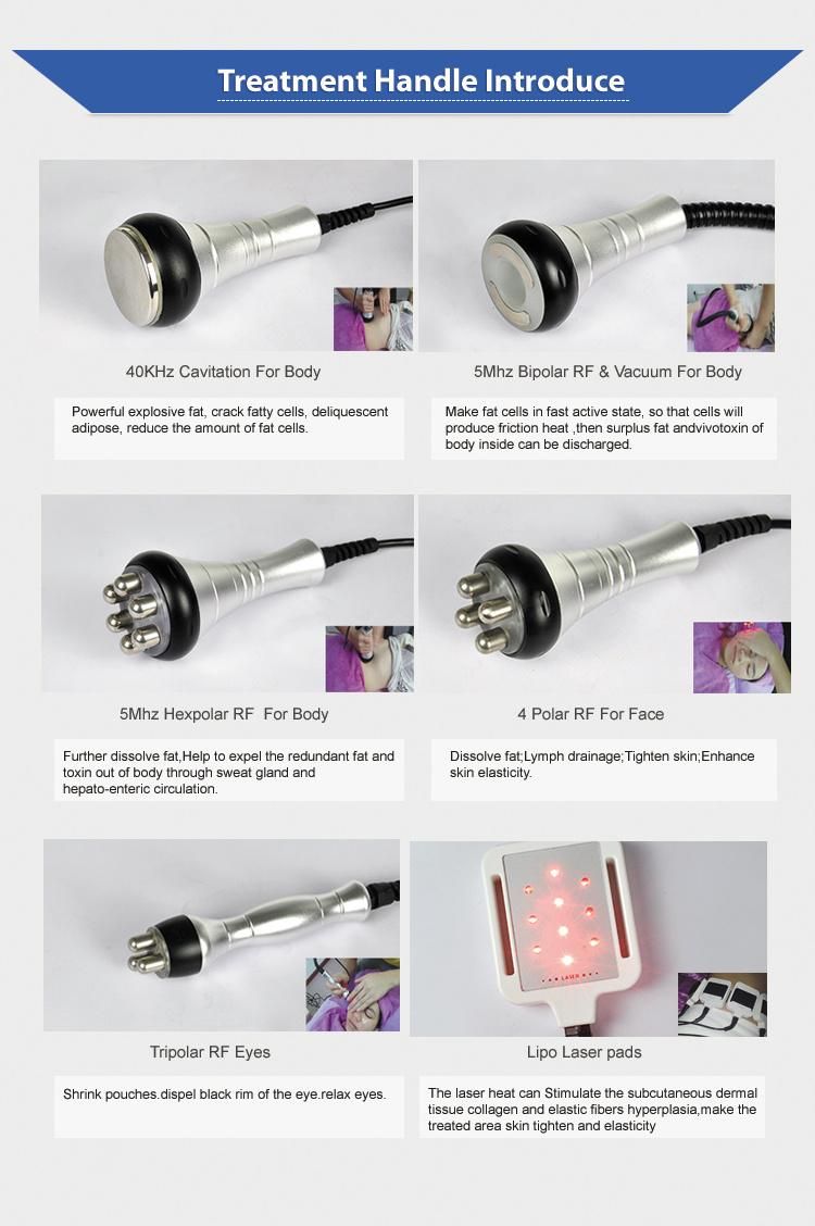 Salon Use Cavitation Vacuum RF Lipo Laser Slimming Machine for Sale