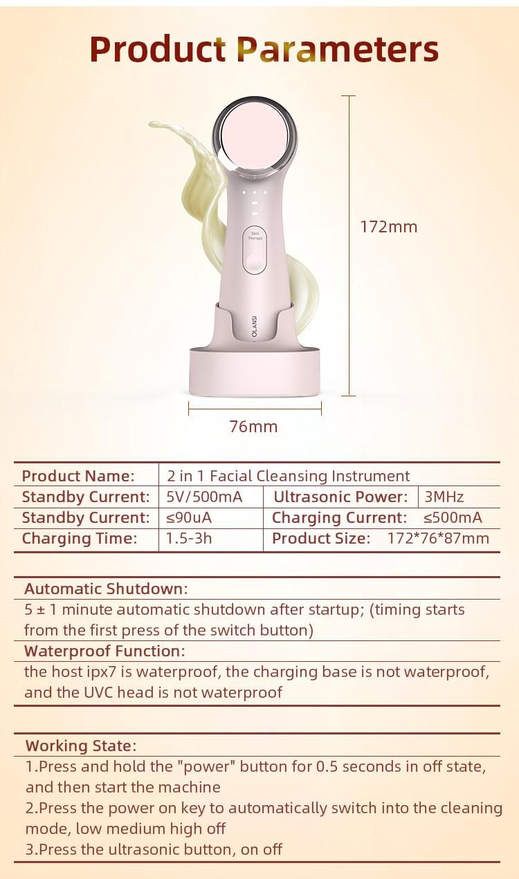 Newest Product Beauty Skin Care 2 in 1 Small Face Deep Cleansing Machine RF Devices