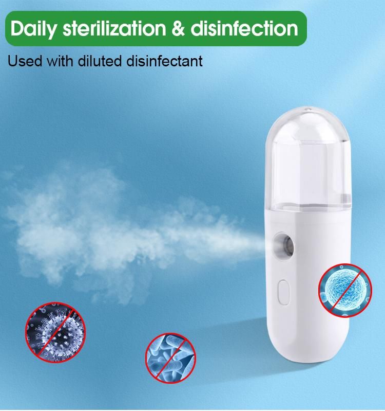 Mini Handheld Wireless Rechargeable Portable Ultrasonic Disinfection Nano Atomizer