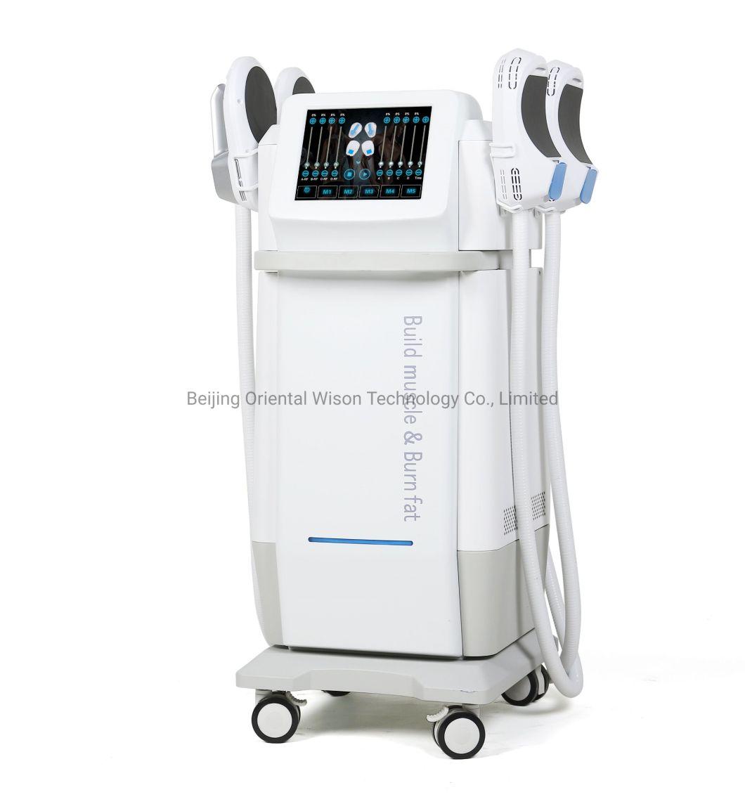 4 Handles RF Technology Em-Slim Electromagnetic Shockwave Cellulite Removal Muscle Gain Machine