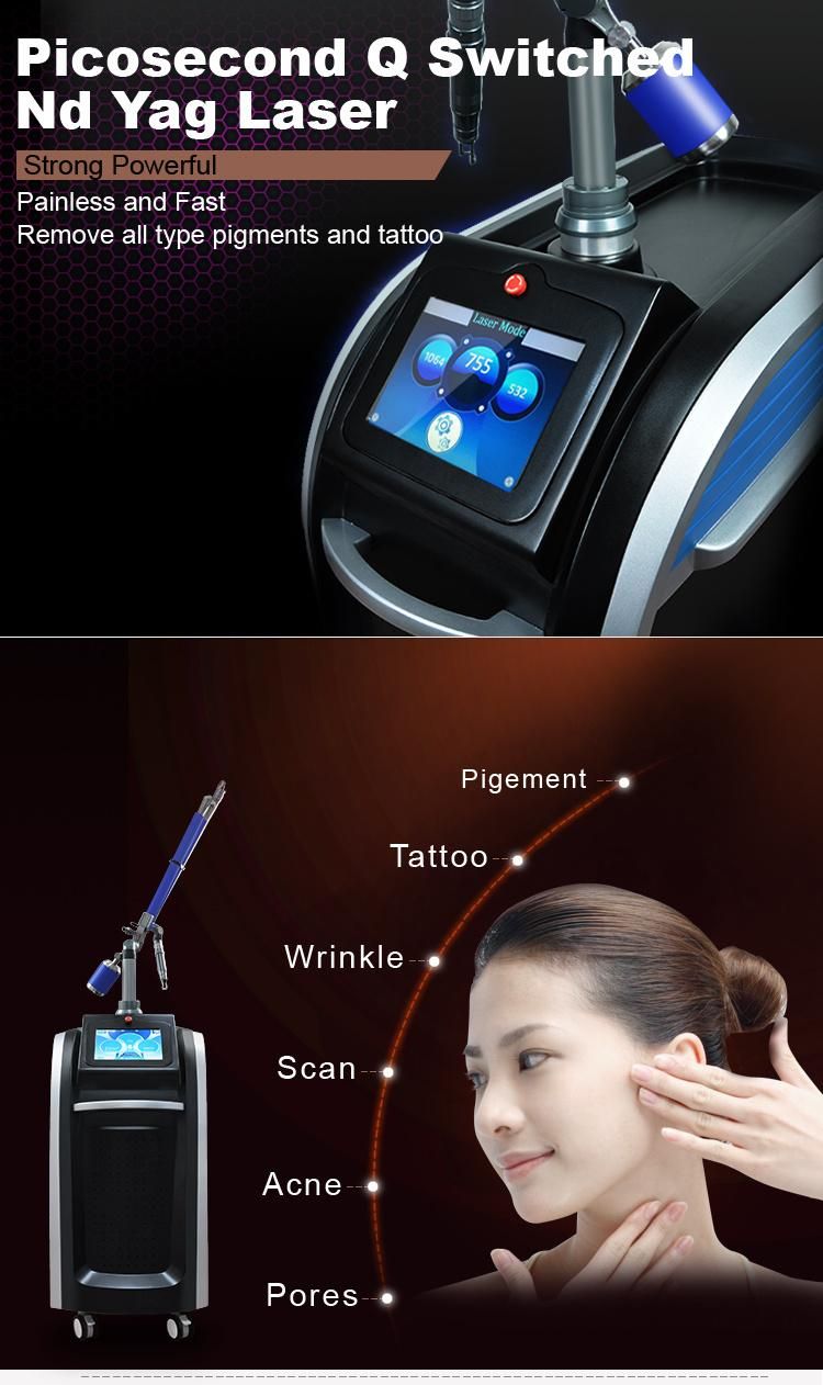 Hot Sale Beauty Machine ND YAG Picosecond Laser for Tattoo Removal Skin Rejuvenation