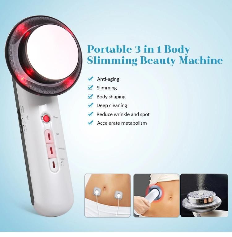 Handheld 3 in 1 Photon Ultrasonic Body Massager EMS Slimming Machine