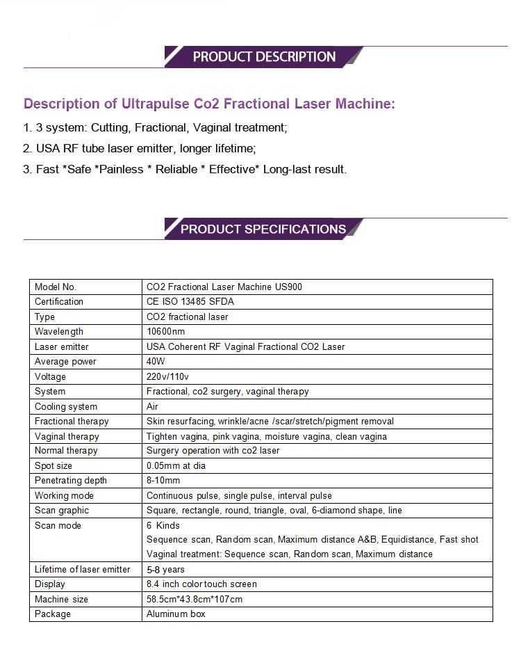 40W RF Tube Laser Vaginal Tightening Laser  CO2