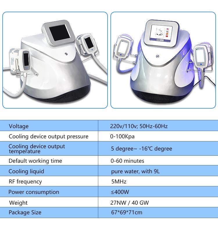 Dual Cooling System Cryolipolysis Fat Freezing Slimming Machine