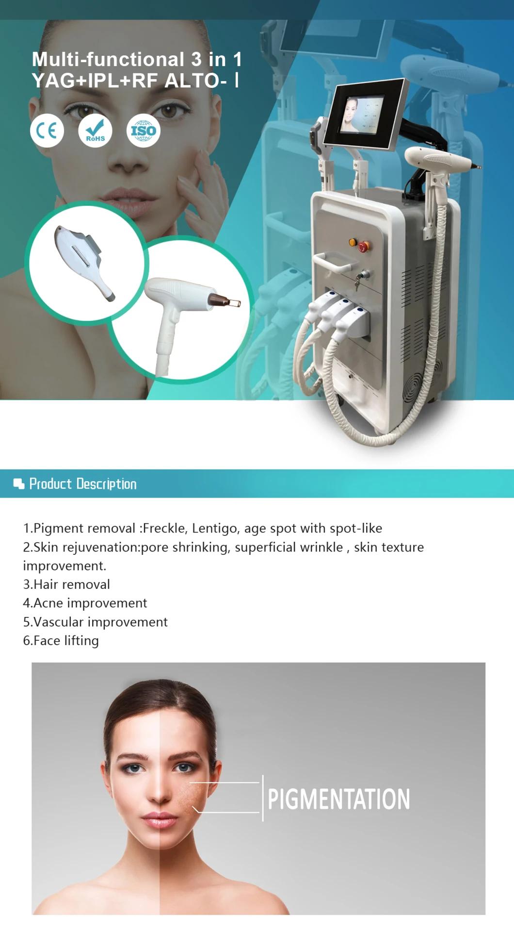 Multifunctional IPL+RF +YAG Laser Facial Skin Care Beauty Machine