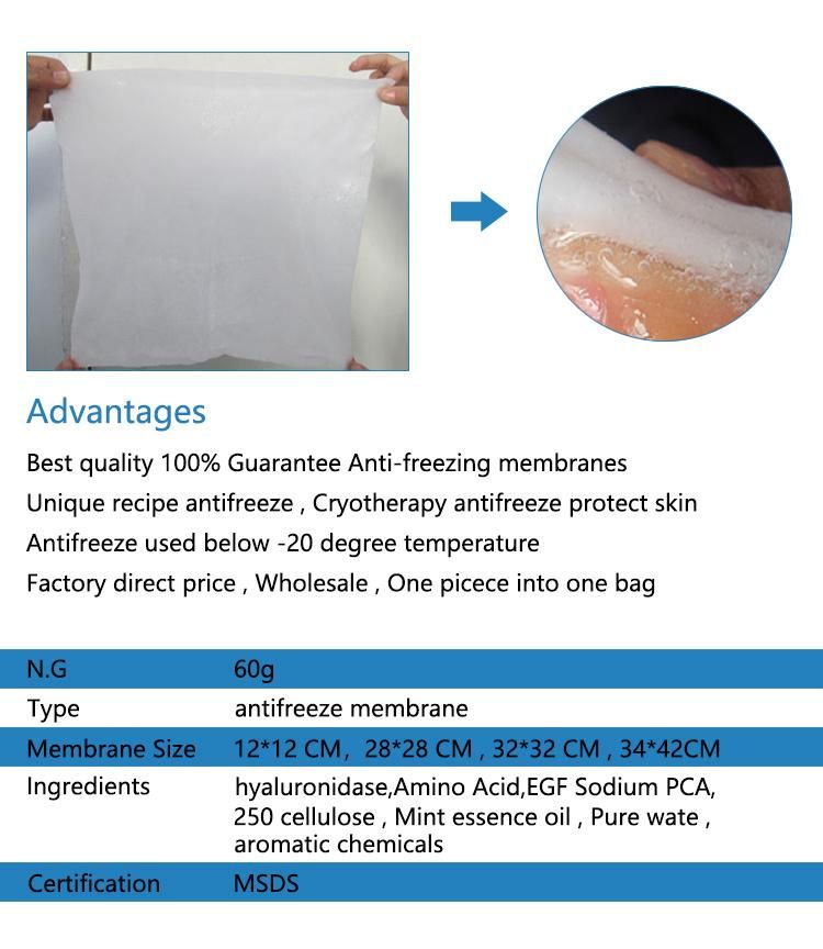 Antifreeze Membrane Cooling Gel Pad for Crio Cool Lipolysis machine