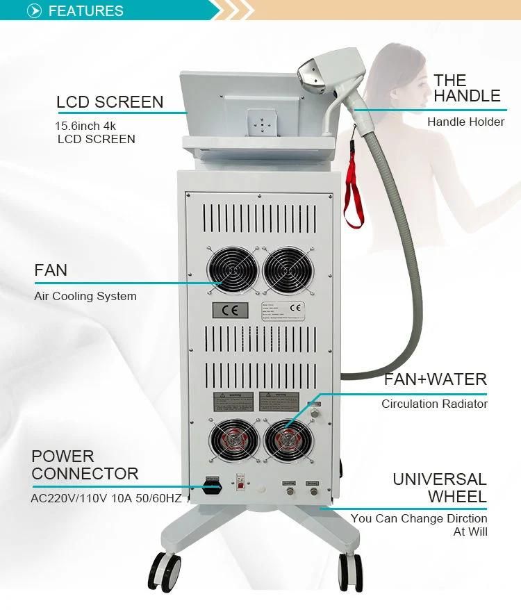 2022 CE Approved 1600W Diode Laser Hair Removal Machine 755 808 1064 Diode Laser Hair Removal