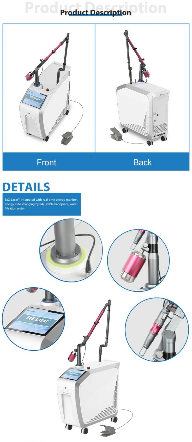 Jo. FDA Approved Q-Switch ND YAG Laser Tattoo Removal Laser Skin Care Medical Equipment for Hospital and Salon SPA