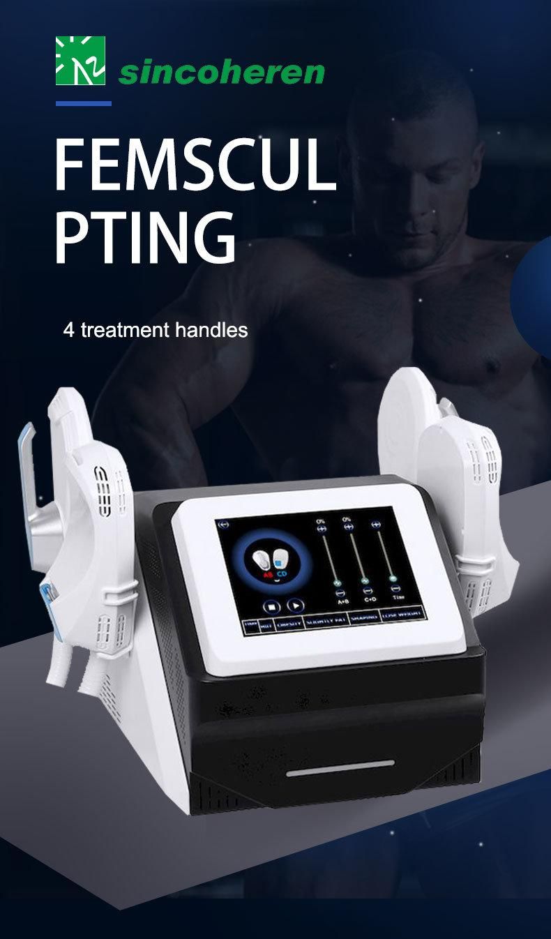 Portable 4 Handles EMS Muscle Stimulator EMS Slimming Sculpt Femsculpting PRO Em Slim Beauty Machine