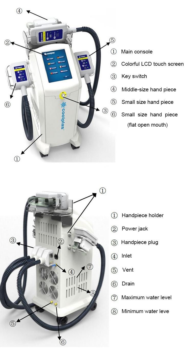 Professional 3 Coolplas Fat Freezing Handles Fat Freeze Machine / Weight Loss Machine / Slimming Salon Equipment