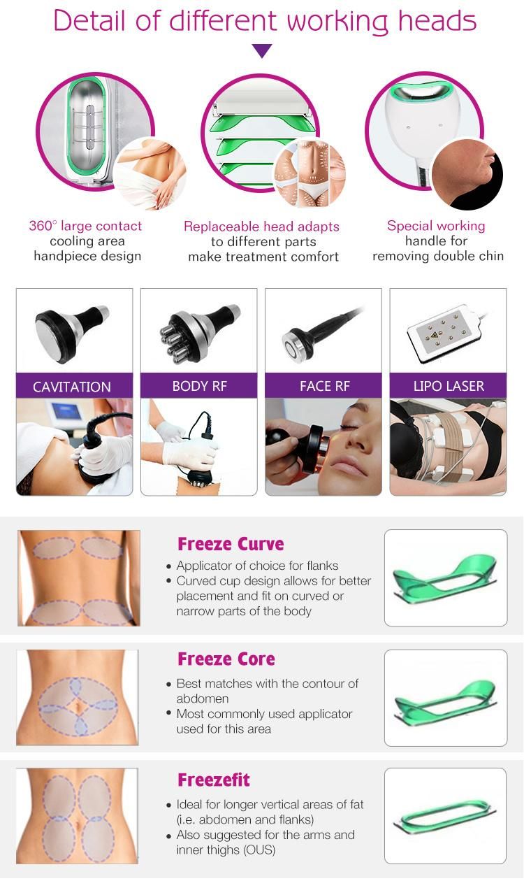 Multifunction Fat Slimming 360 RF Cryolipolysis Beauty Equipment Cavitation