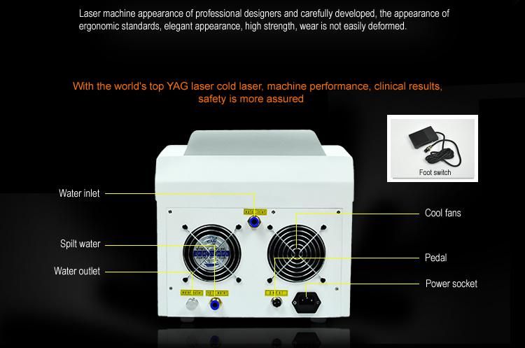 Portable Q Switch ND YAG Laser for Tattoo Removal with 1320nm 1064nm 532nm