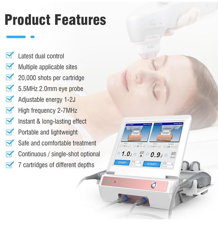 Portable 7D Hifu Dual Control Face Lifting & Lipo Body Slimming Beauty Salon Equipment