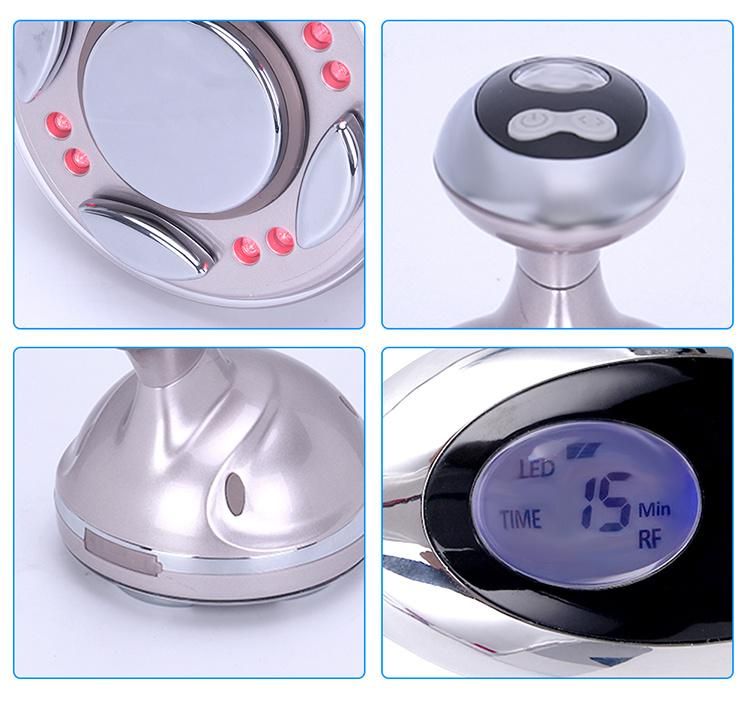 RF EMS LED Mini Portable Hand-Held Ultrasonic Facial Massager Cavitation Slimming Machine