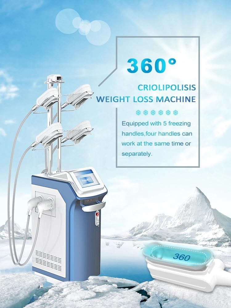 Newest Cryotherapy Physiotherapy Cyro Slimming Cryolipolysys Fat Freeze 360 Angle with 5 Cryo Handles